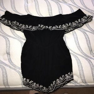 black off the shoulder romper